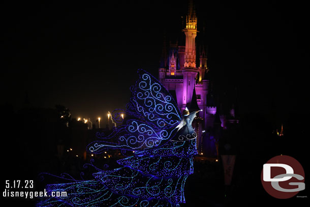 Fireworks from Believe! Sea of Dreams in the background.