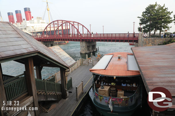 Looking back/down on the boat I just exited