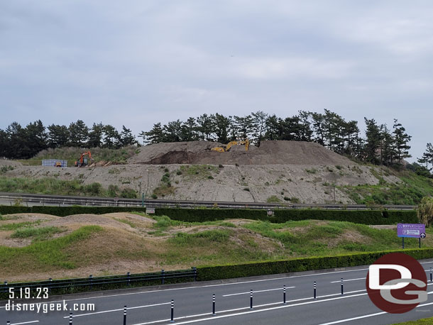 The mound of dirt on the backside of Tokyo DisneySea. This is one expansion area that is still available next to the Lost River Delta