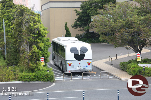 Spotted an older style resort cruiser bus parked nearby.  Thought the license plate was great.  7 17... Disneyland opened July 17th.