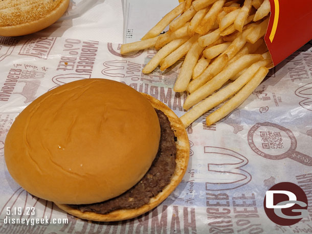 A regular burger and fries