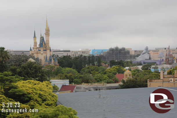 Looking over Disneyland with Fantasy Springs work in the background.