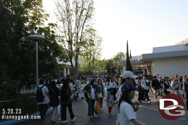 Looked down toward the Baymax attraction and a mob of guests were there.  That was the one attraction left on my to do list but I did not want to wait over an hour so it was just not going to happen this visit.