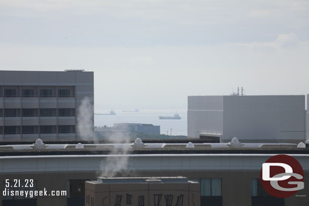 Looking out toward Tokyo Bay in the distance