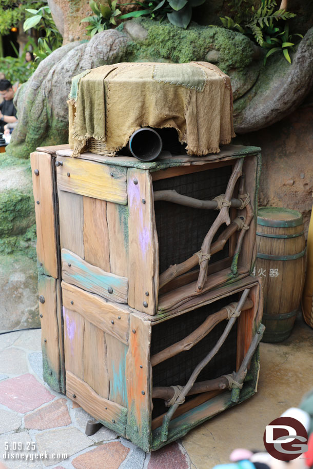 A portable air conditioning system set up near the entrance for cast members.  It was not on today as it was comfortable out.