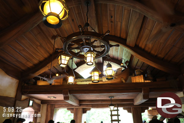 Looking across the room and up.