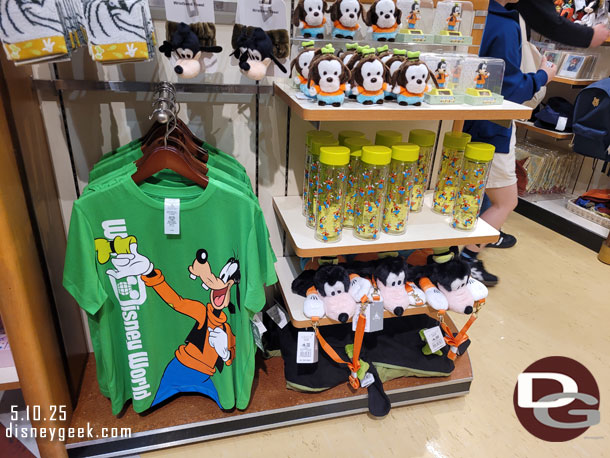 The Disney Stores are owned by Disney and they sometimes have random stateside park merchandise.  Here is a Walt Disney World shirt that was near the entrance.