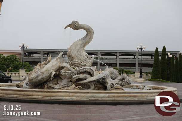 The fountain in front of the hotel entrance