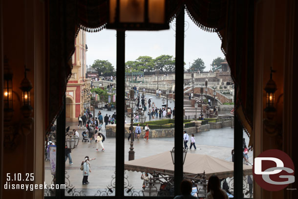 Looking into the park.  The rain made the Saturday crowd look mild.
