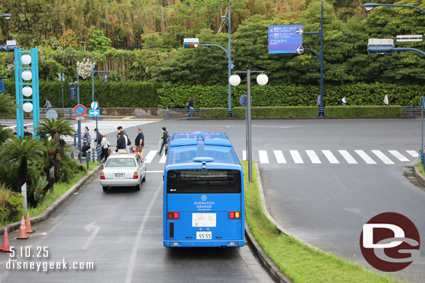 There is a bus from the Sheraton to Miahama station if you do not want to pay for the Resort Liner or lug your suitcases onto the Monorail.
