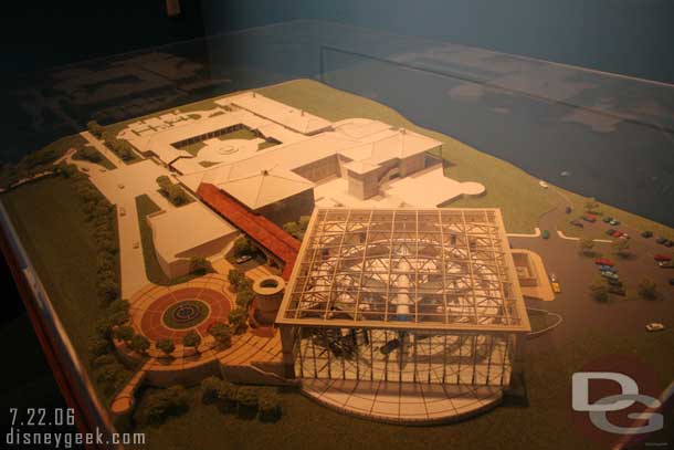 A model of the library complex.