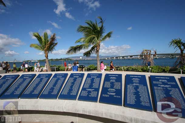 Another set of plaques this time for those who were on the ships and died during the attack.