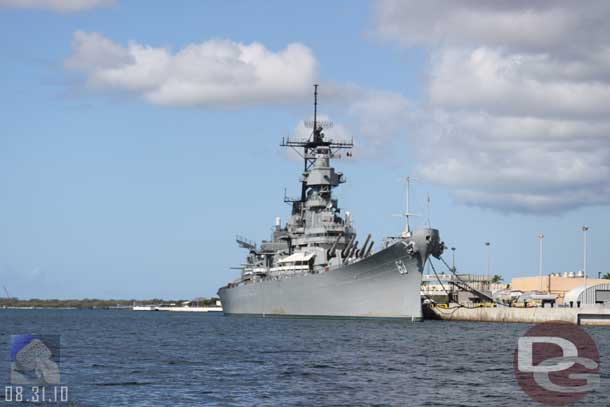 A great shot of the Missouri as we approached the memorial.