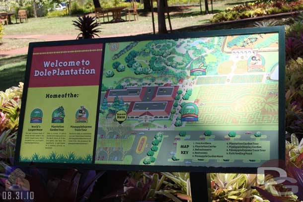 A map of what is offered (for free you get the gift shop and food area.. the Maze, Garden, and Train all cost a fee).