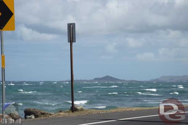 The seas were a little choppier on this side of the Island.