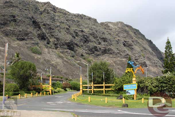 The Sea Life Park entrance across the street.