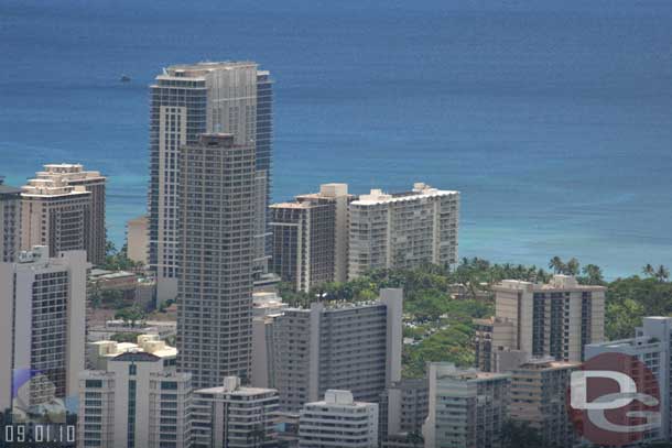 A better shot of the hotel.  We are in the second tower in along the water (the shorter ones).