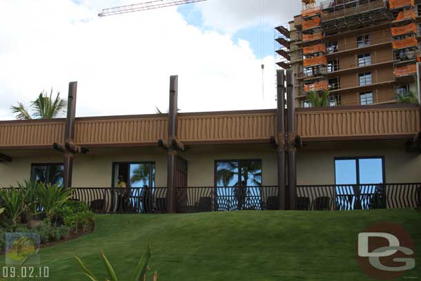 Right next to the construction is this temporary building that looks to house the preview rooms for the salespitch.  I did not have time to go to the sales office and no one from Disney responded to my requests before I left to set up a meeting so no interior shots.