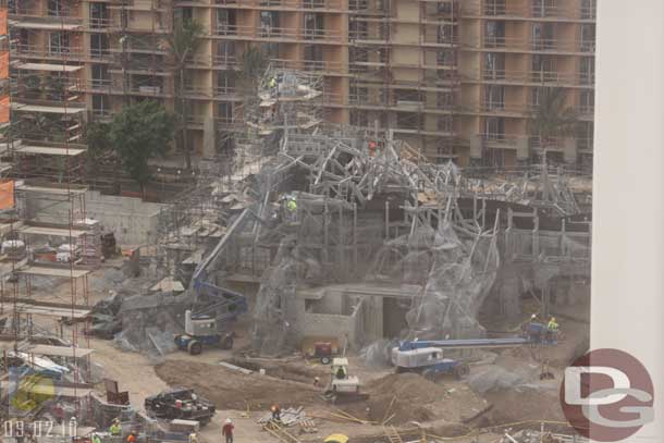 Now a look down on the site from the nearby JW Marriott Resort.  Can you spot the waterslide inside the mountain?