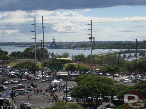 The Missouri in the distance and the Arizona Memorial.