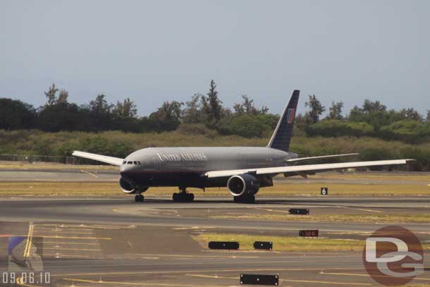 Our plane (well what will be our flight home).