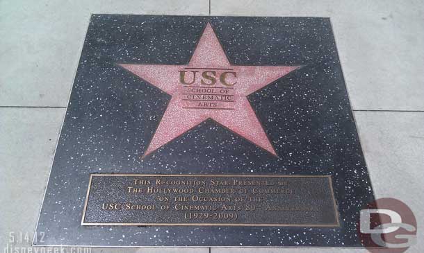 On the ground a recognition star from Hollywood.
