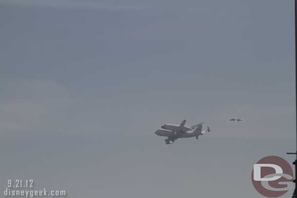 The shuttle then turned toward the North after passing the 110 freeway it looked like.