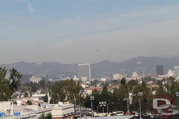 Here is a wide shot.  The Hollywood sign to the left, Observatory to the right.   Downtown is to the right in this picture.