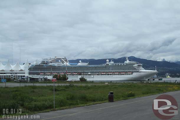 We had to circle around to get there..  here is the ship from the distance.  This cruise was not on Disney due to the itinerary and pricing.