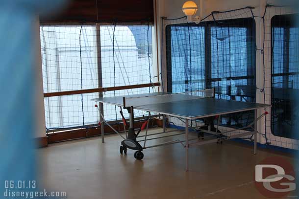 This was the teen side with a ping pong table.