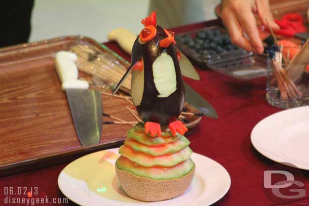 A food carving creation onboard during our day at sea