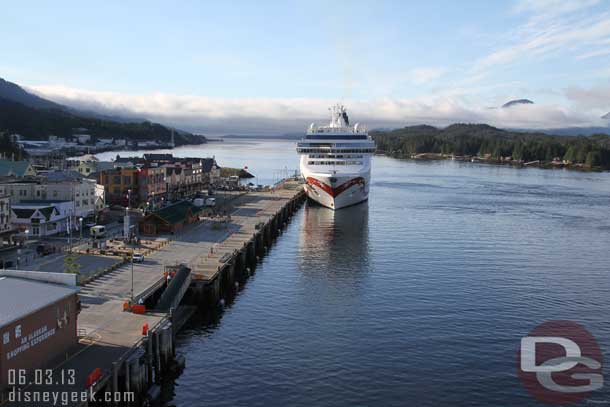 The NCL ship pulled in about the same time, it caught up as we slowly docked.