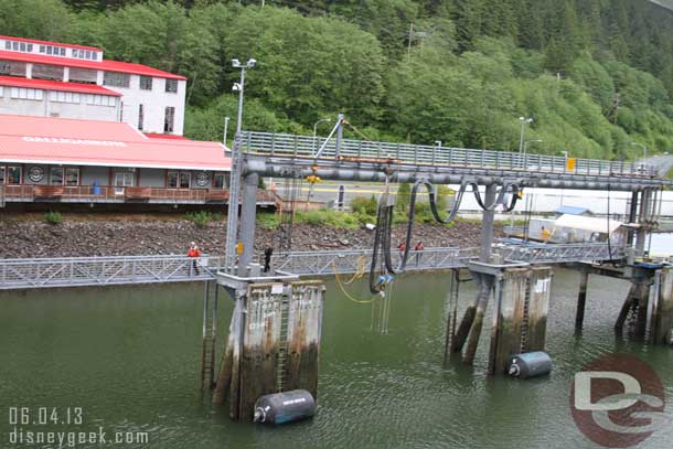 We were told later on that Juneau was the first port to have these electrical connections installed so cruise ships would not have to run their engines in port.  They drew city power which was better for the environment.