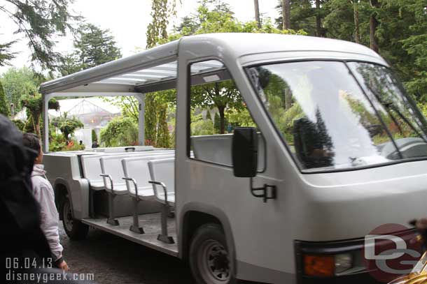 To go through the gardens you either boarded a golf cart or one of these trams.