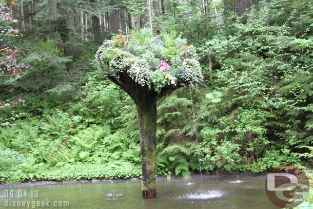 A gravity fed fountain, no pumps.