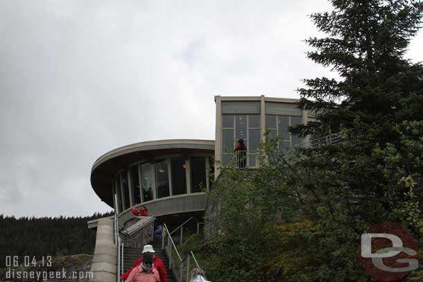 The visitor center is built into/onto the hill top.