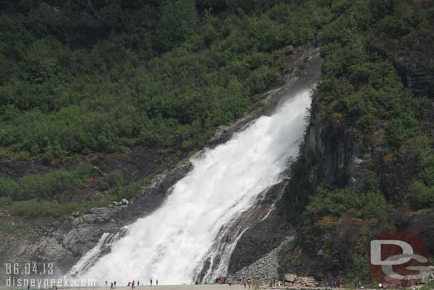 A better shot of the falls, notice the people for help with the scale.