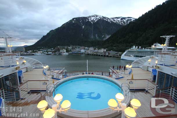 Looking off the back of the ship as we left Juneau