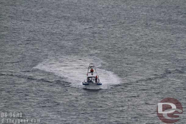 The park rangers making their way to us.  They came from the visitor center in Bartlett Cove which is the Park Headquarters.