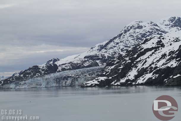 The ship has turned around and this is the Lamplugh Glacier coming into view I think.