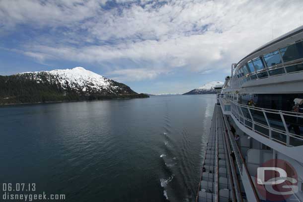 Looking back down the side of the ship.