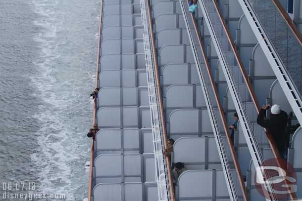 Plenty of guests out on their balconies now.