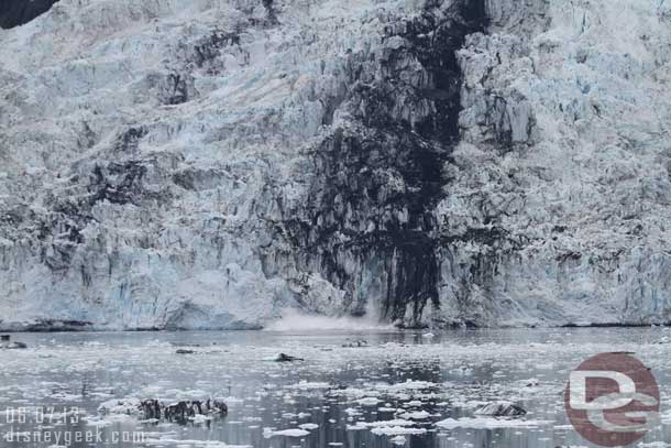 A little bit of calving, but nothing like what we saw yesterday in Glacier Bay. This is on the Harvard Glacier taken with a telephoto lens.