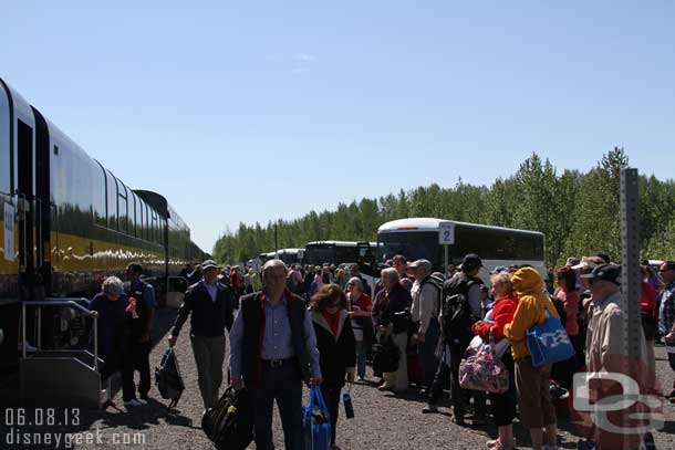 Looking back you can see how you disembarked the train and boarded a bus.. while other guests were waiting to board.