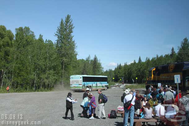 The first bus rolling out for town.  We were heading to Talkeetna.  The town has just over 800 residents.