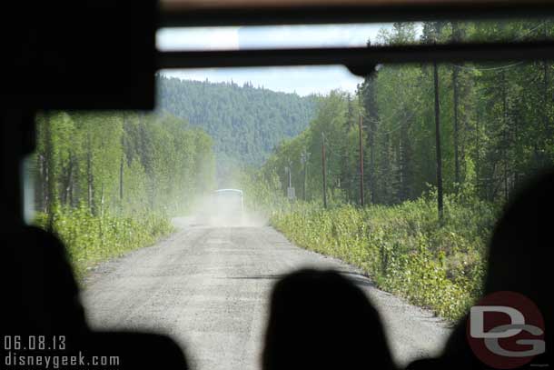 A little after 1:00pm we set off from the rail depot on our way to Talkeetna.  The first portion was a gravel roadway.