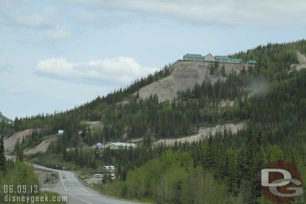 Approaching town.  A lodge on the hill above (not ours).