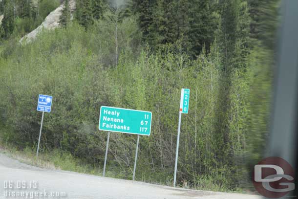 Tomorrow we will travel the 117 miles to Fairbanks.