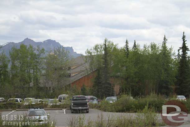 The visitor center is in the trees.. 