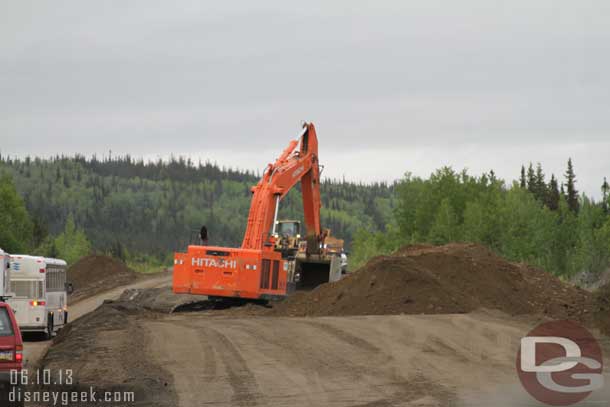 Interesting to be driving through an active construction site.. but no detours out here since there is only one road.